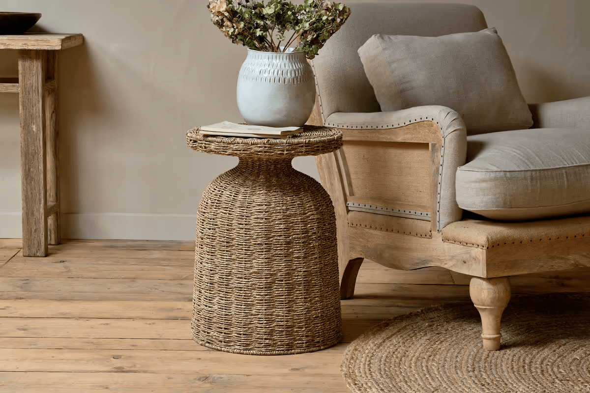 Nkuku - Rampura Rattan Side Table - Natural
