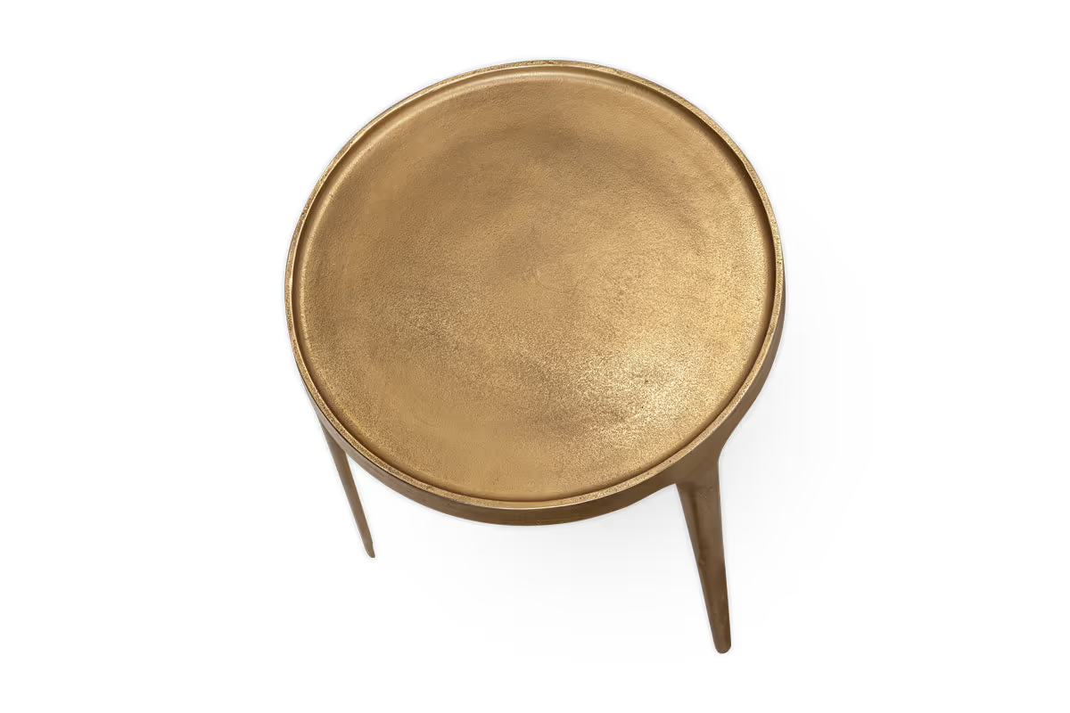 Nkuku - Rohia Cast Metal Side Table - Brass - Large