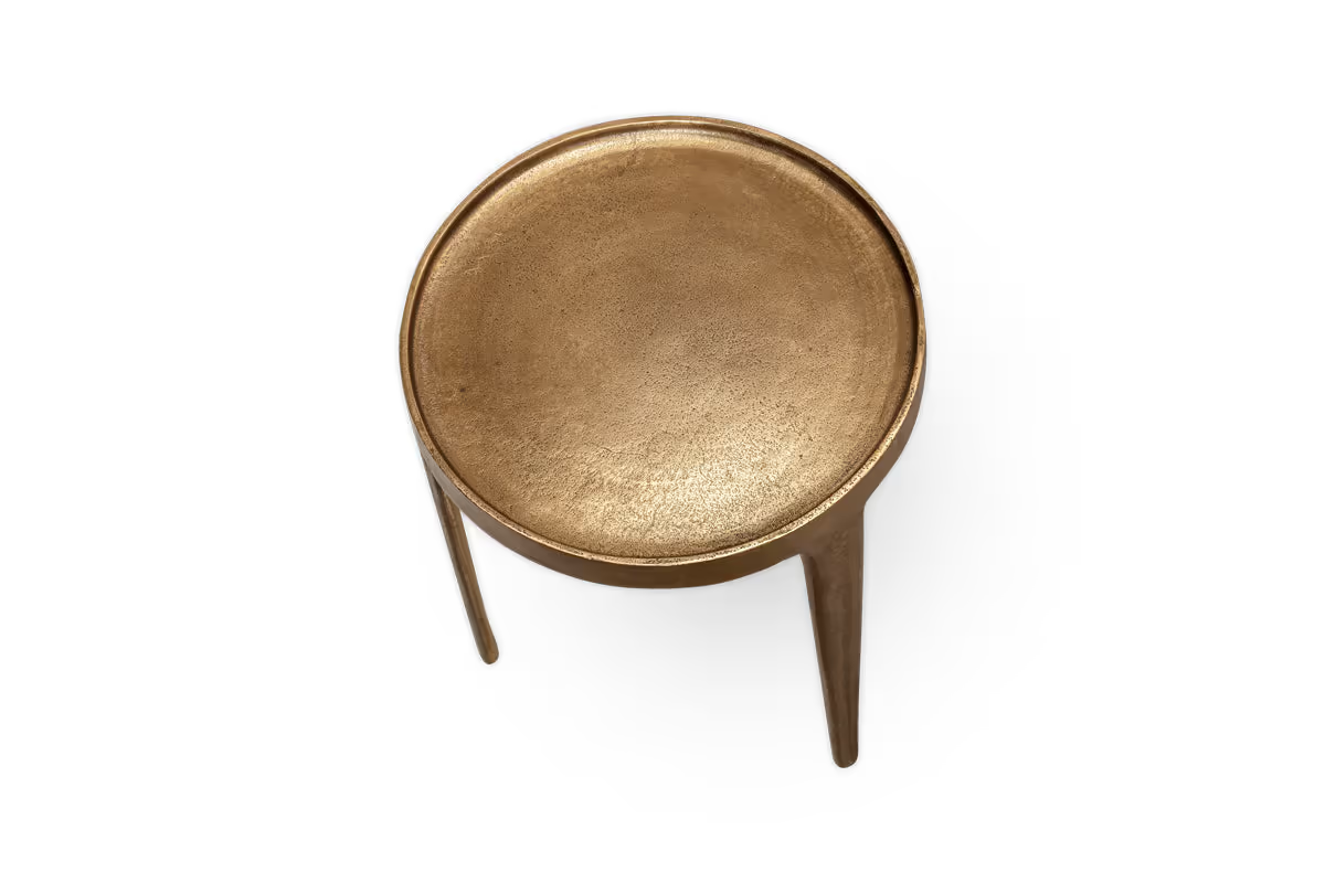 Nkuku - Rohia Cast Metal Side Table - Brass - Small