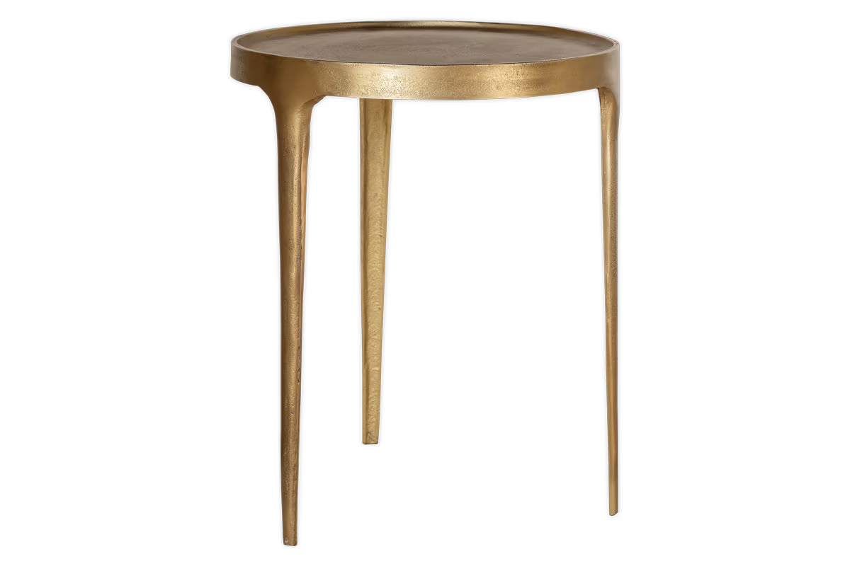 Nkuku - Rohia Cast Metal Side Table - Brass - Large