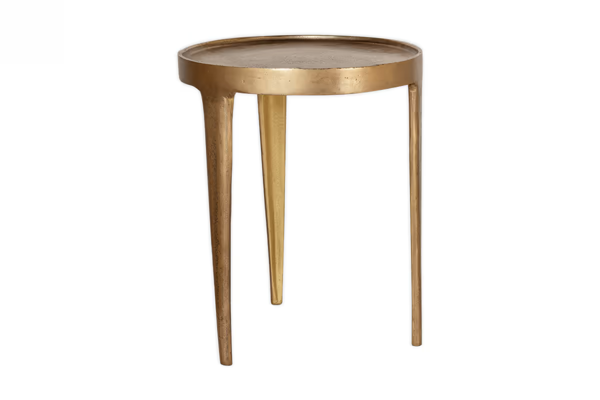 Nkuku - Rohia Cast Metal Side Table - Brass - Small