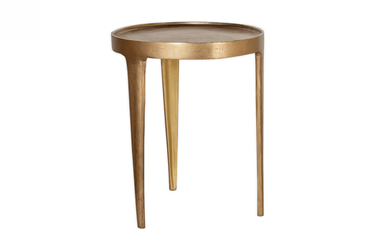 Nkuku - Rohia Cast Metal Side Table - Brass - Small