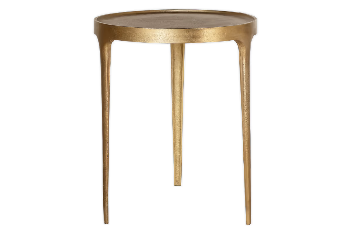 Nkuku - Rohia Cast Metal Side Table - Brass - Large