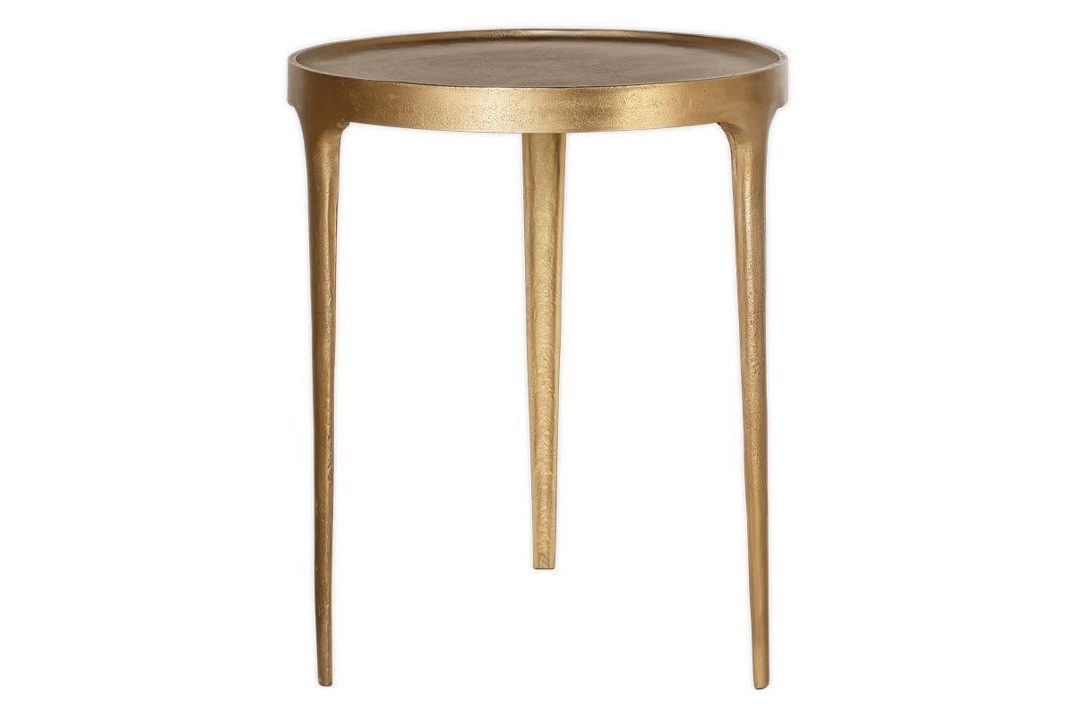 Nkuku - Rohia Cast Metal Side Table - Brass - Large