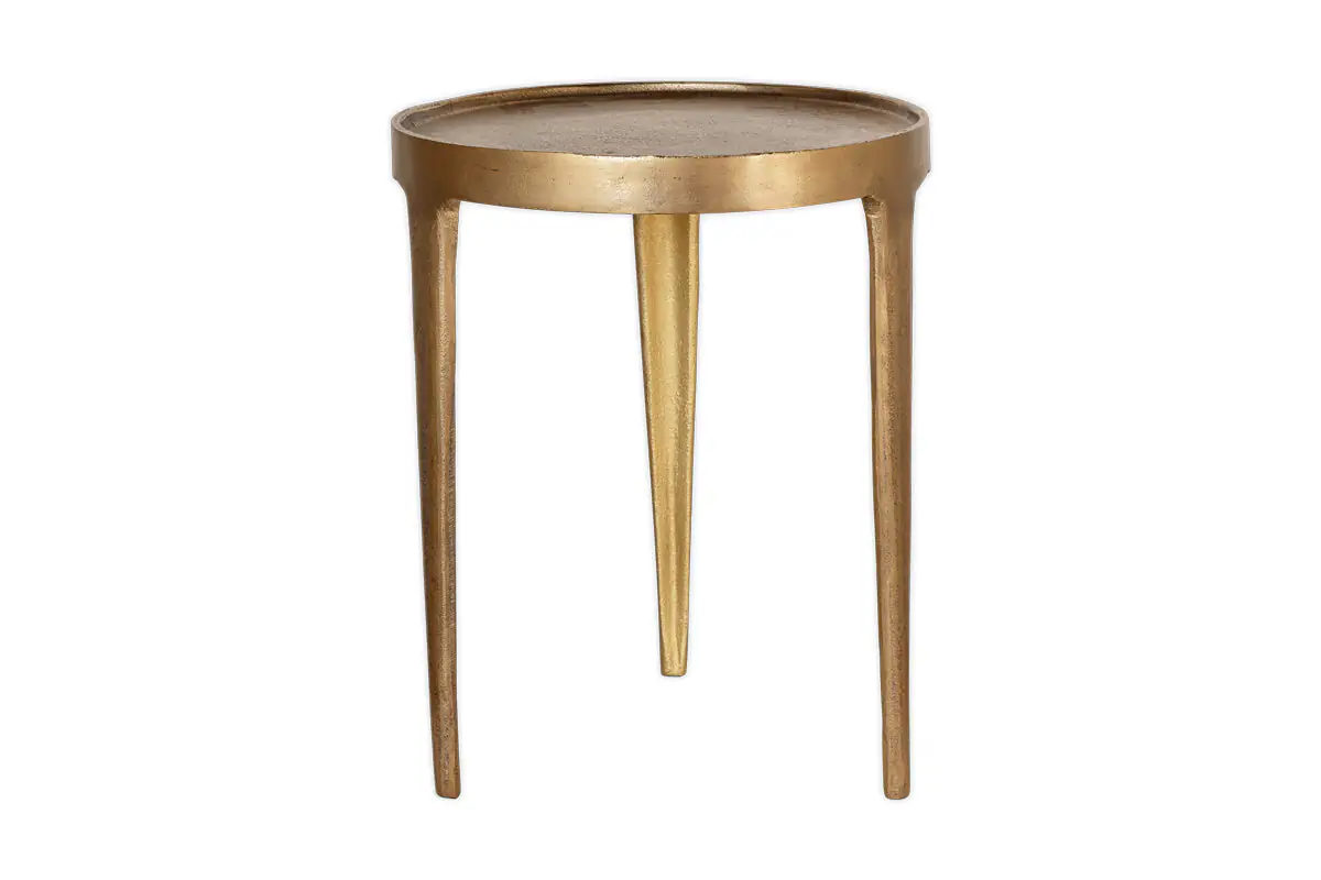 Nkuku - Rohia Cast Metal Side Table - Brass - Small