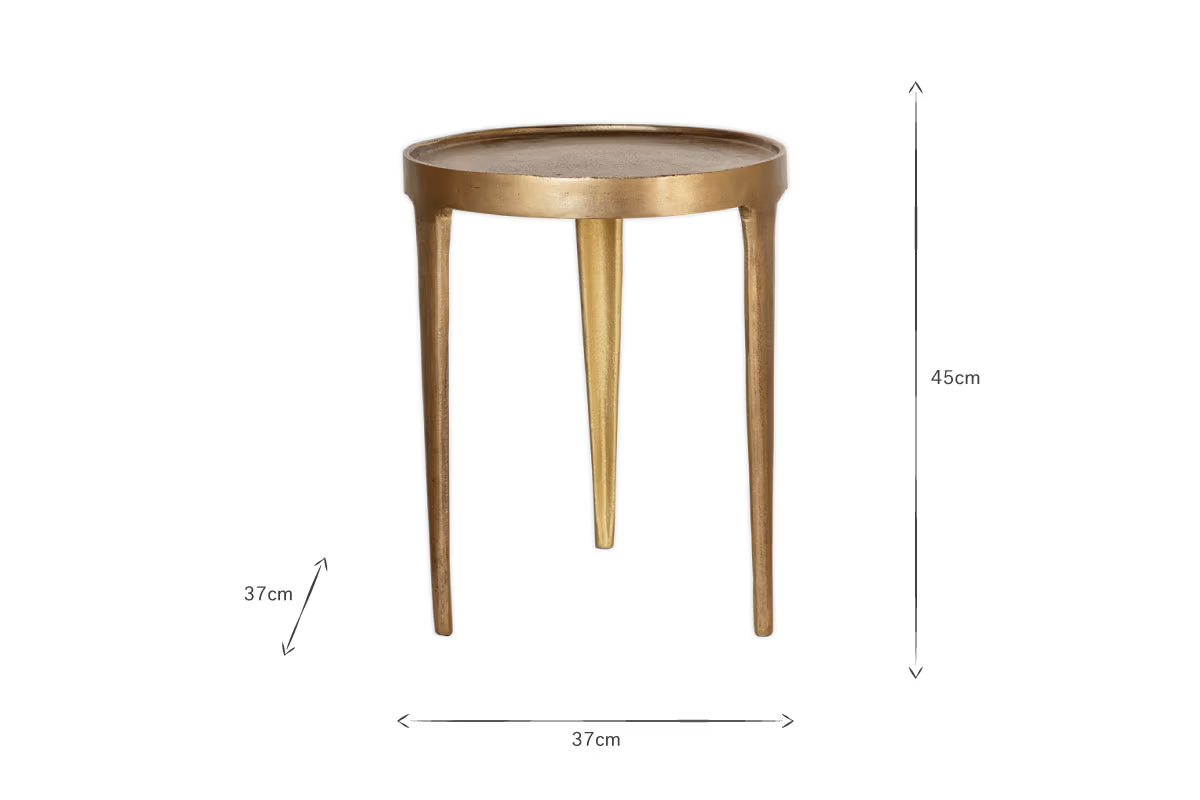 Nkuku - Rohia Cast Metal Side Table - Brass - Small