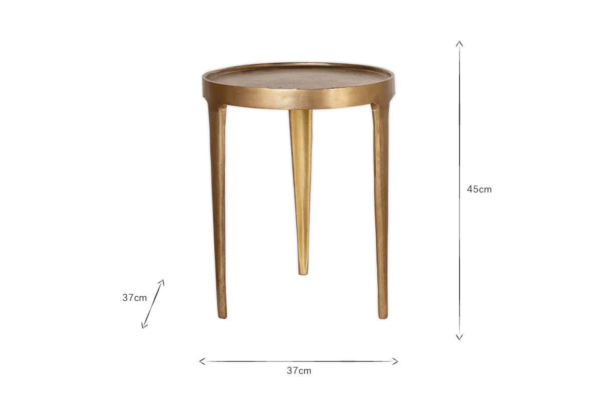 Nkuku - Rohia Cast Metal Side Table - Brass - Small