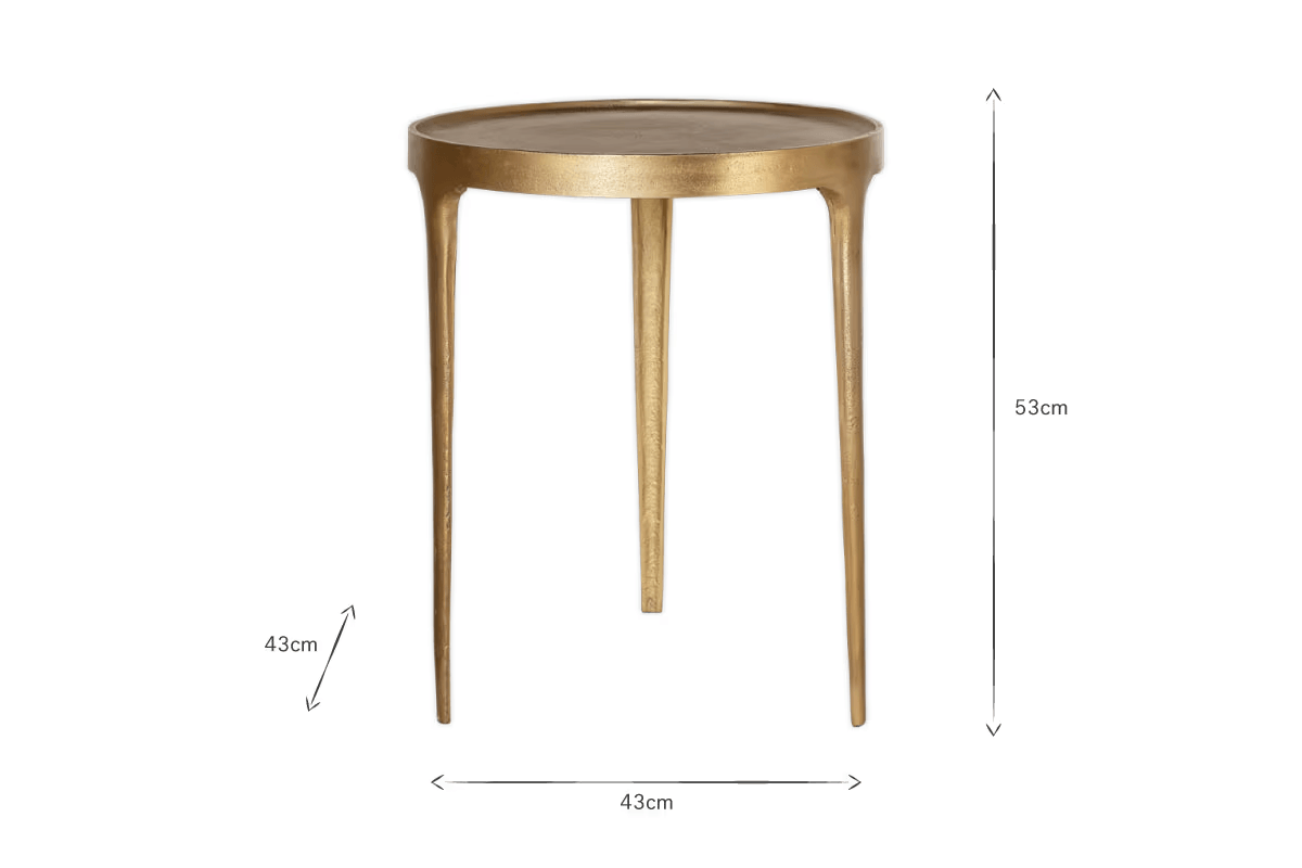 Nkuku - Rohia Cast Metal Side Table - Brass - Large