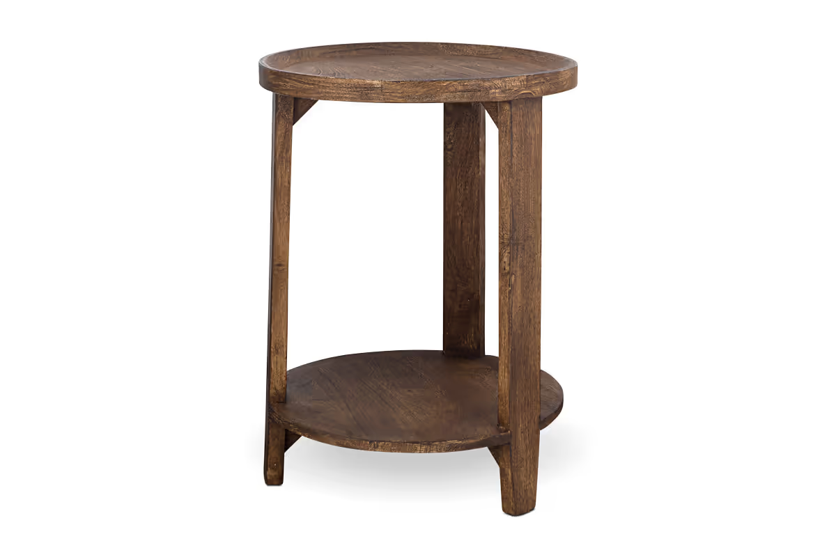 Nkuku - Triveni Mango Wood Side Table - Walnut Stain