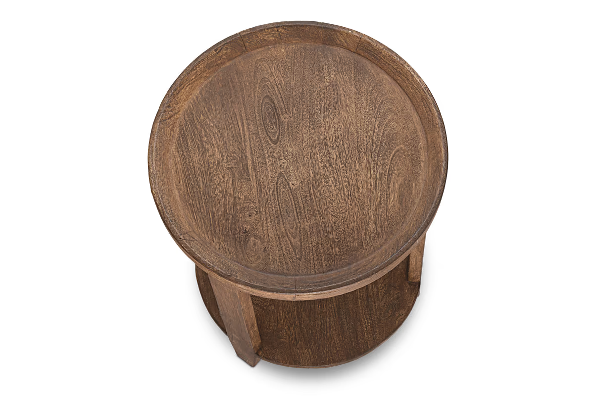 Nkuku - Triveni Mango Wood Side Table - Walnut Stain