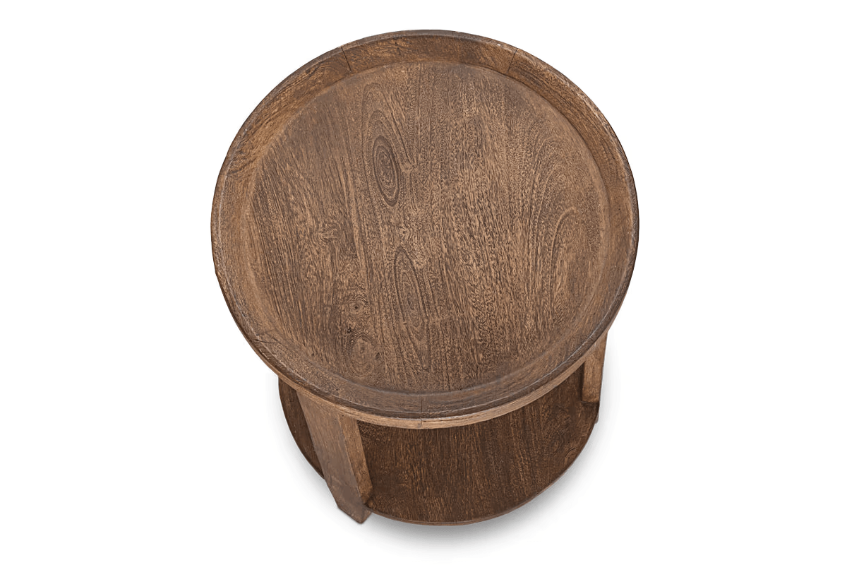 Nkuku - Triveni Mango Wood Side Table - Walnut Stain