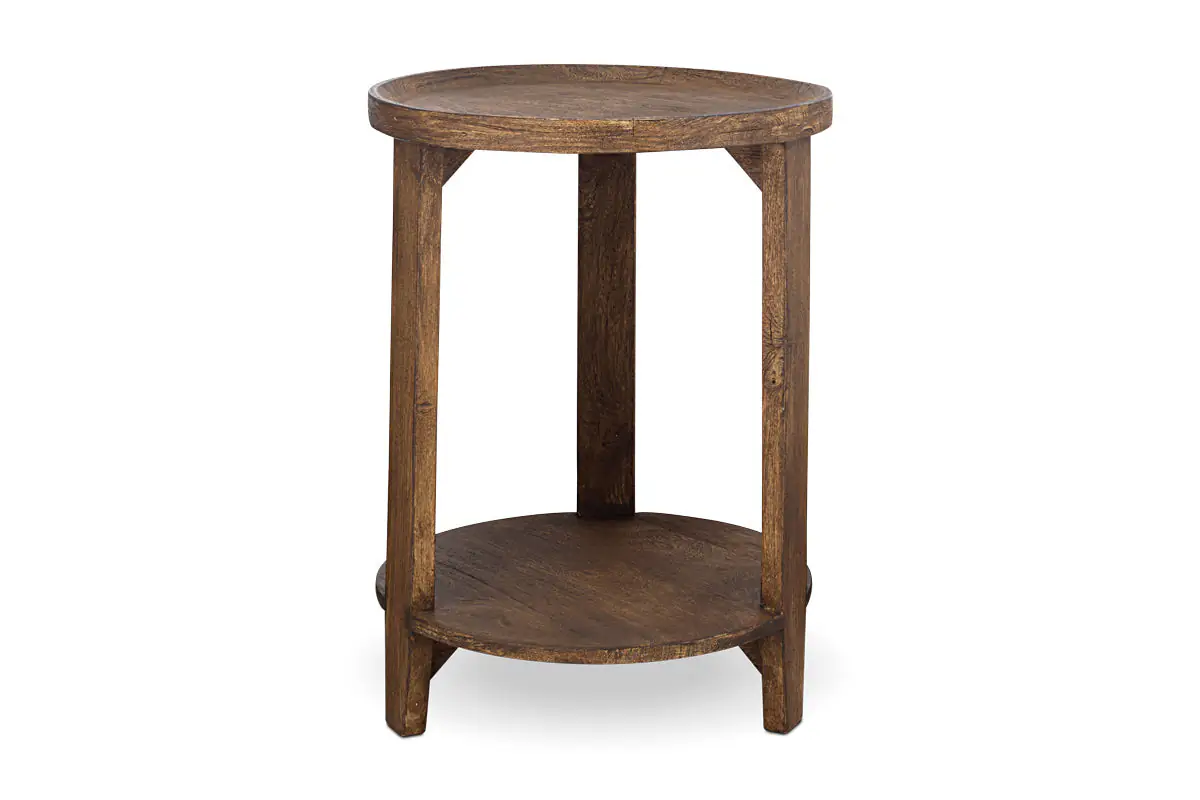 Nkuku - Triveni Mango Wood Side Table - Walnut Stain