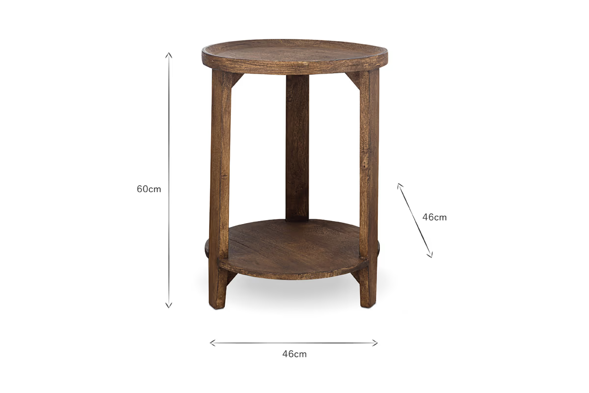 Nkuku - Triveni Mango Wood Side Table - Walnut Stain