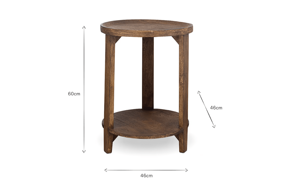 Nkuku - Triveni Mango Wood Side Table - Walnut Stain