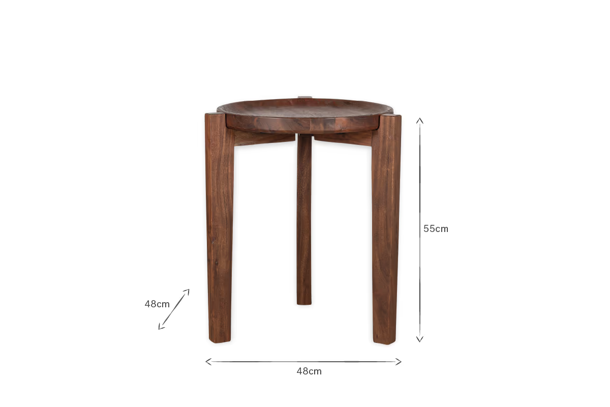 Nkuku - Umar Mango Wood Side Table - Dark Brown