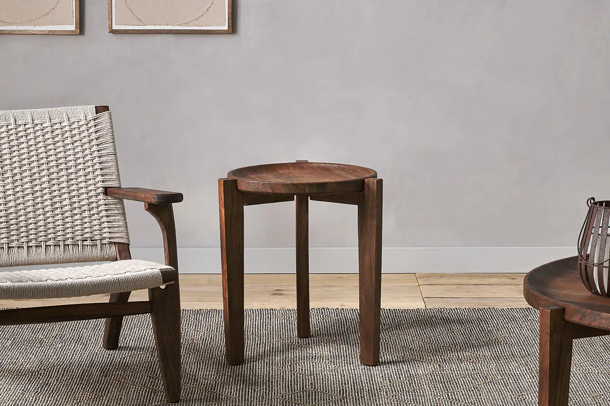 Nkuku - Umar Mango Wood Side Table - Dark Brown