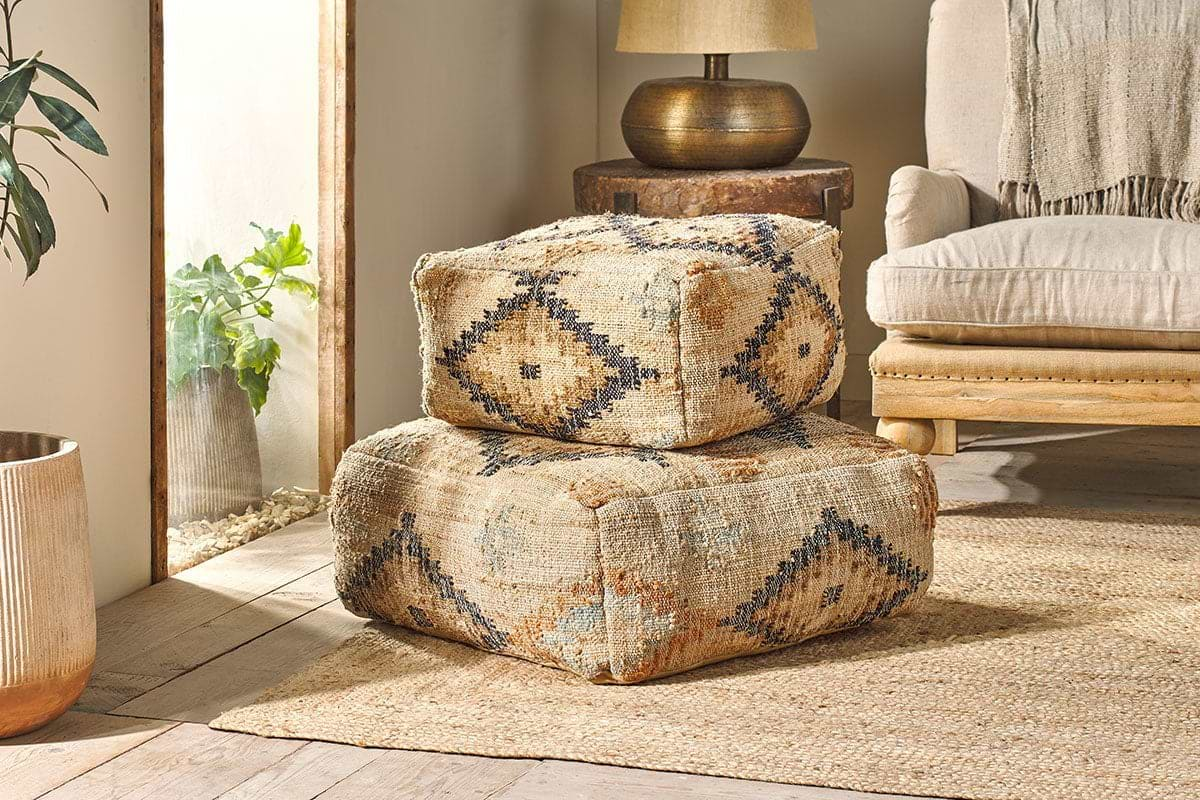 Nkuku - Kesu Kilim Pouf - Large