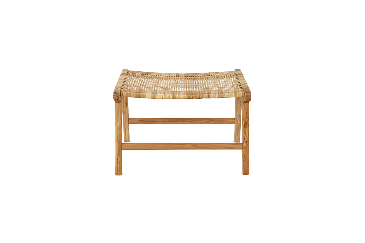 Nkuku - Madrisana Acacia & Rattan Footstool