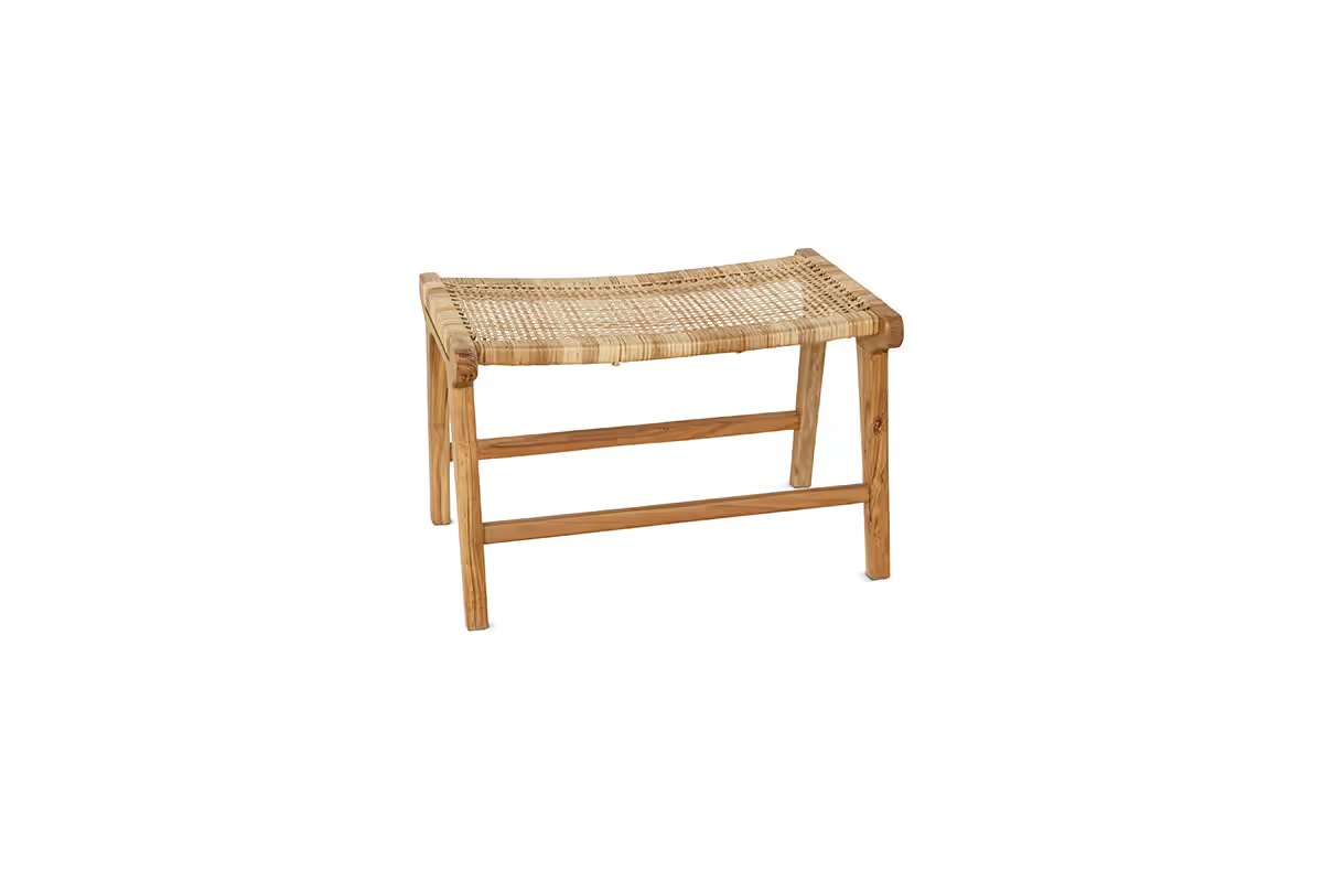 Nkuku - Madrisana Acacia & Rattan Footstool