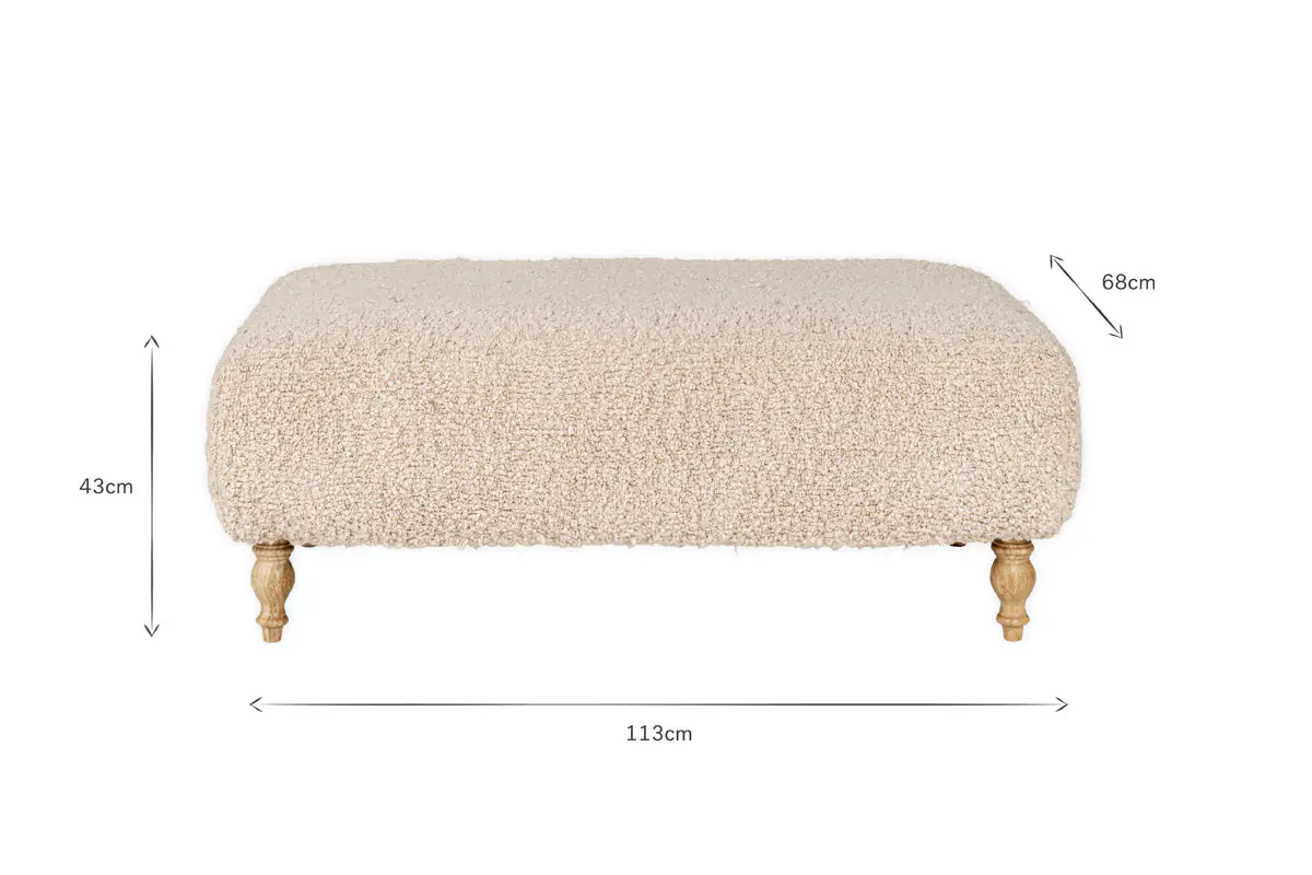 Nkuku - Otas Teddy Ottoman - Off White