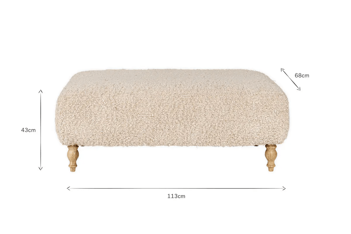 Nkuku - Otas Teddy Ottoman - Off White