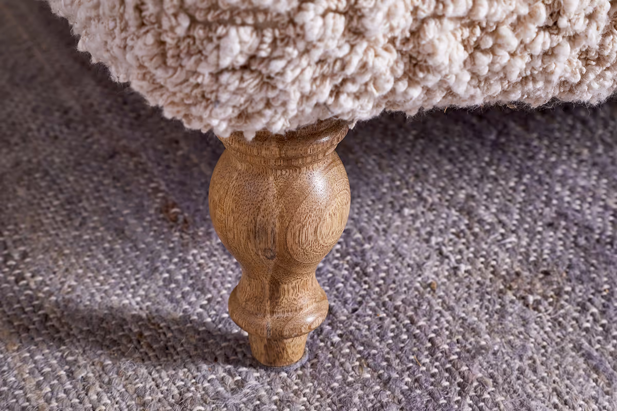 Nkuku - Otas Teddy Ottoman - Off White