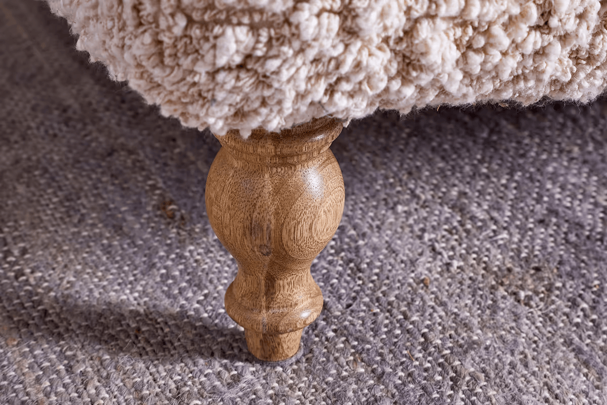 Nkuku - Otas Teddy Ottoman - Off White