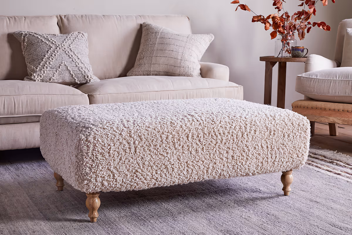 Nkuku - Otas Teddy Ottoman - Off White