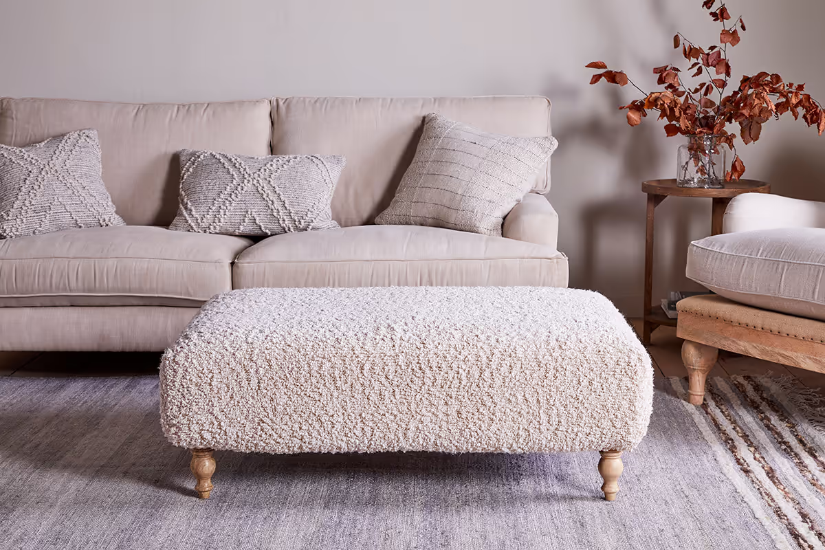 Nkuku - Otas Teddy Ottoman - Off White