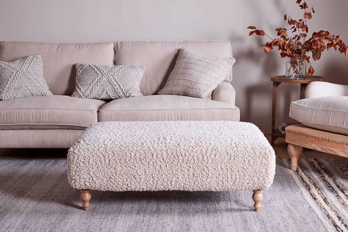 Nkuku - Otas Teddy Ottoman - Off White