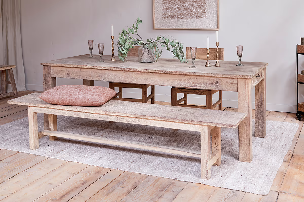 Nkuku - Fioni Reclaimed Wood Dining Table - Natural - Small