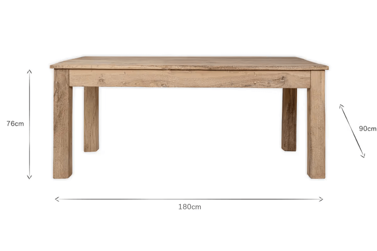Nkuku - Fioni Reclaimed Wood Dining Table - Natural - Large