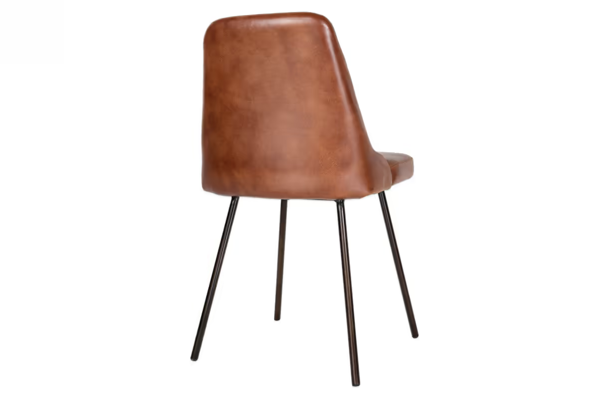 Nkuku - Harsha Leather Dining Chair - Chocolate Brown