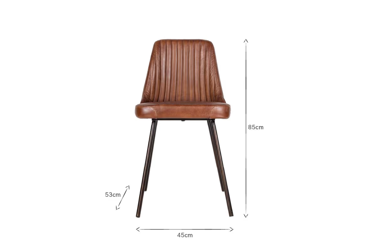Nkuku - Harsha Leather Dining Chair - Chocolate Brown
