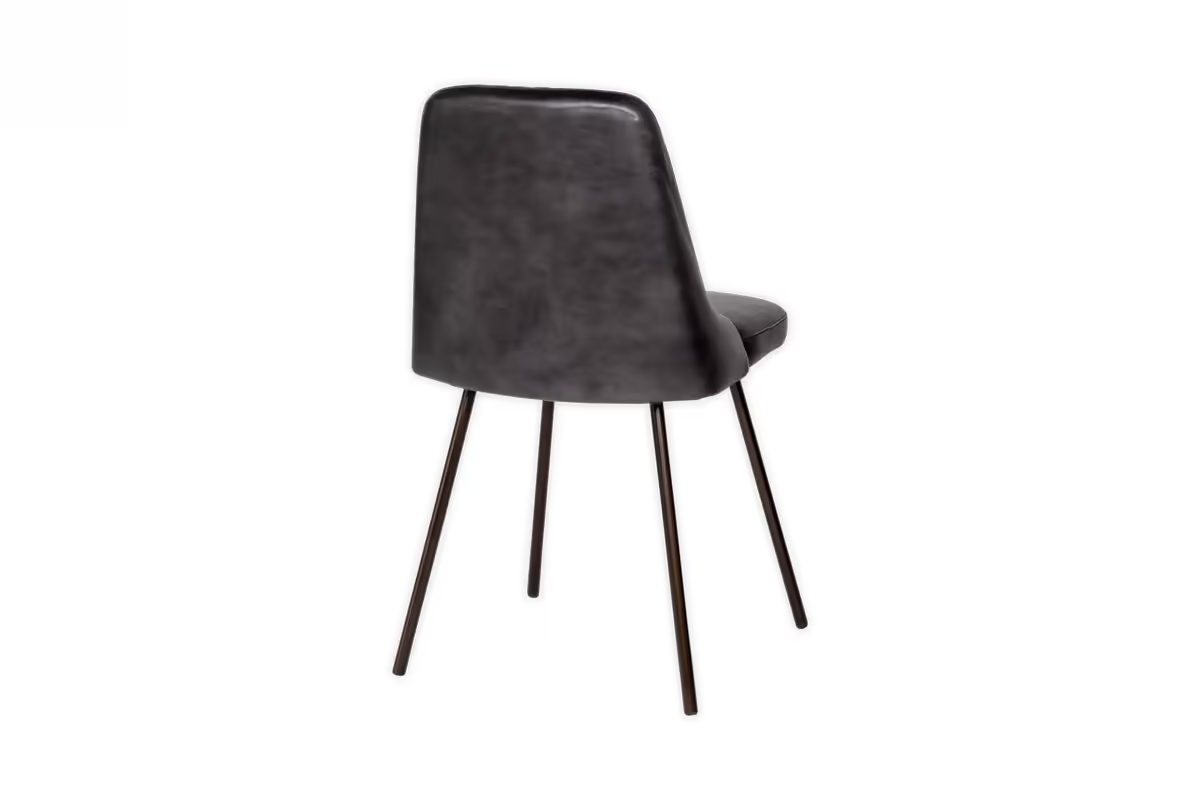 Nkuku - Harsha Leather Dining Chair - Aged Black
