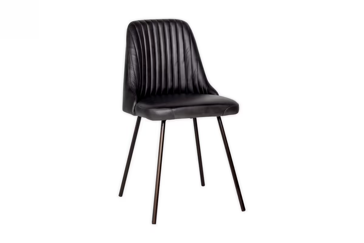 Nkuku - Harsha Leather Dining Chair - Aged Black