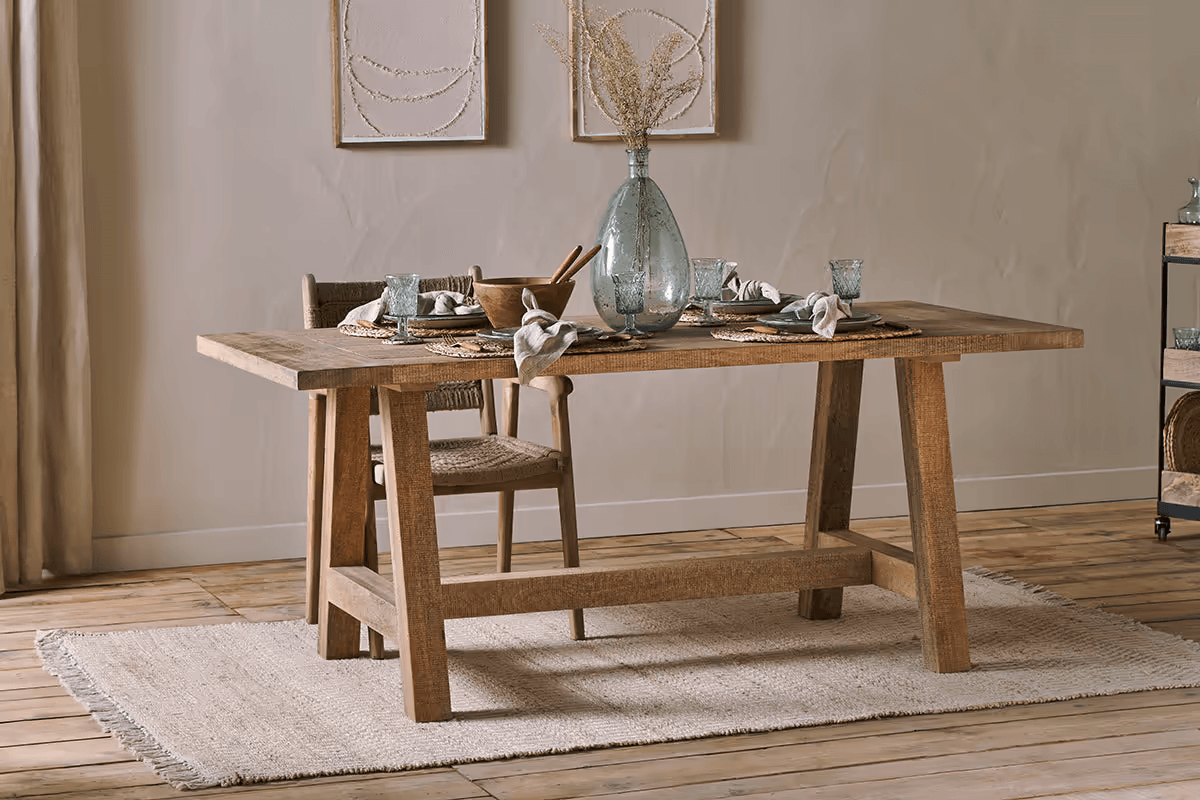 Nkuku - Indali Mango Wood Dining Table - Natural - Large