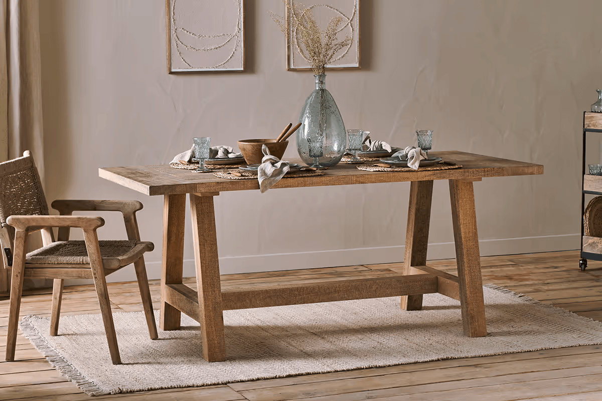 Nkuku - Indali Mango Wood Dining Table - Natural - Large