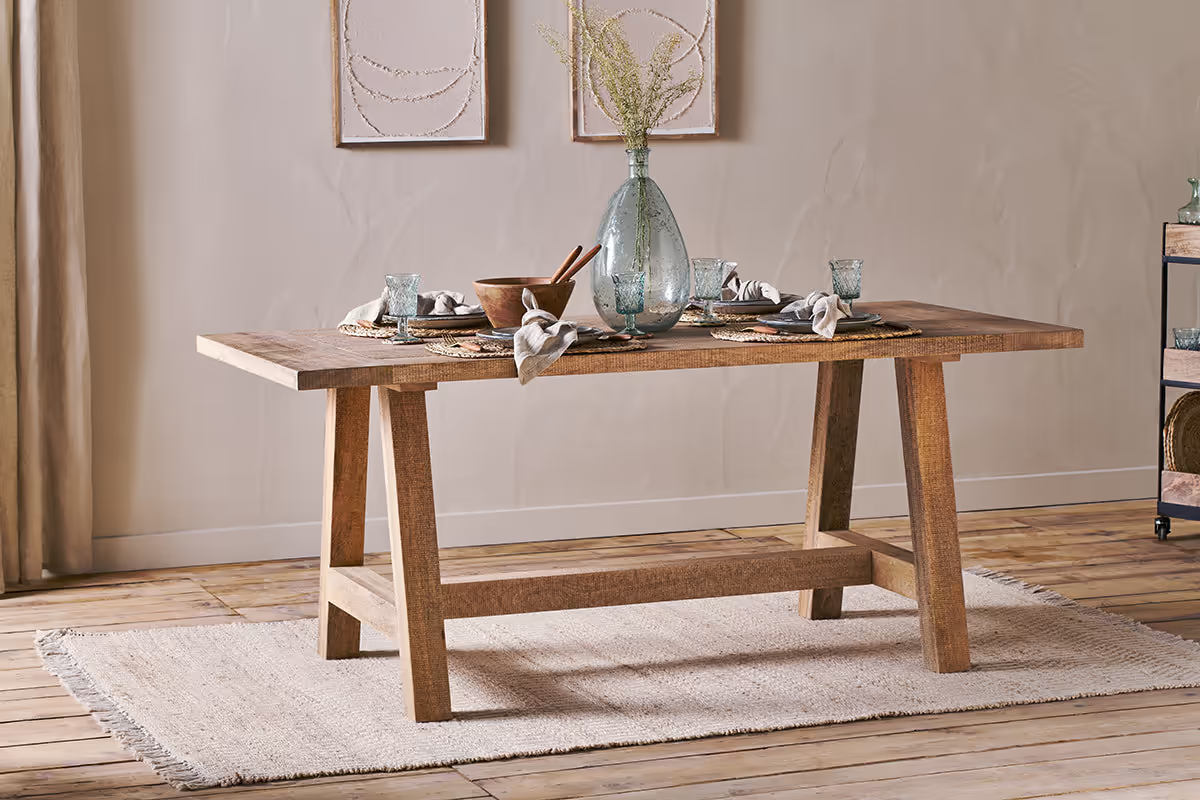 Nkuku - Indali Mango Wood Dining Table - Natural - Large