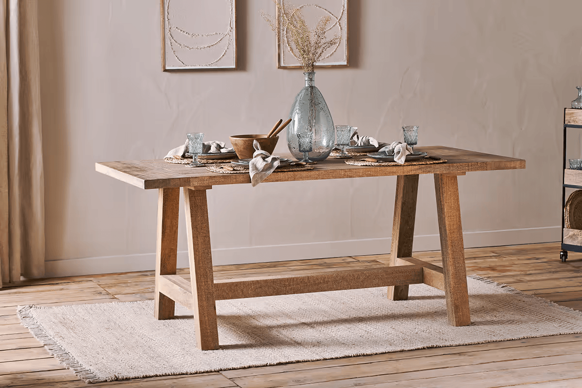 Nkuku - Indali Mango Wood Dining Table - Natural - Large