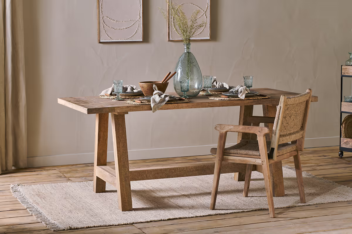 Nkuku - Indali Mango Wood Dining Table - Natural - Small