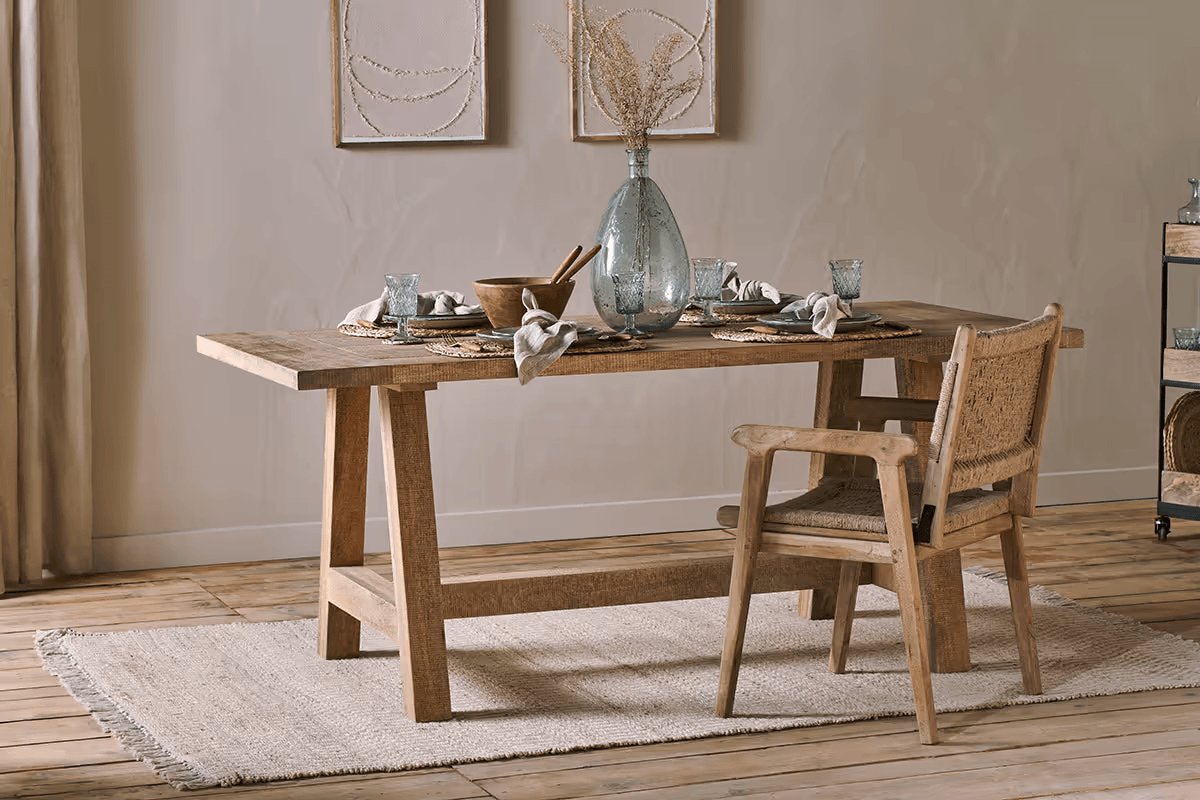 Nkuku - Indali Mango Wood Dining Table - Natural - Large