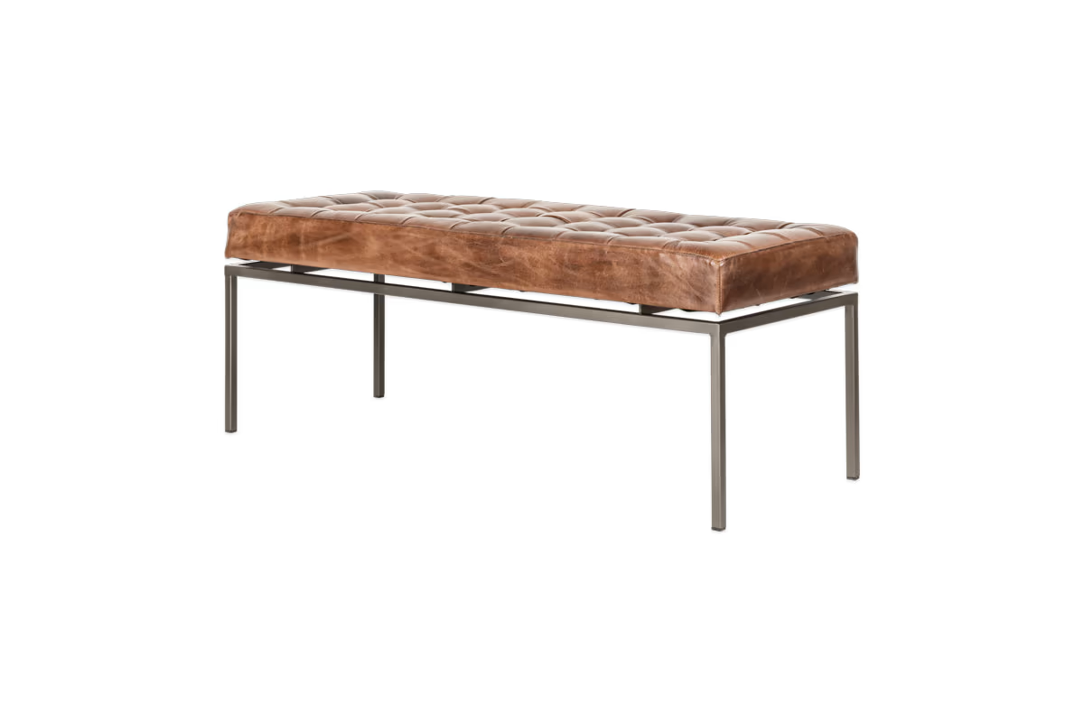 Nkuku - Nasan Leather Upholstered Bench