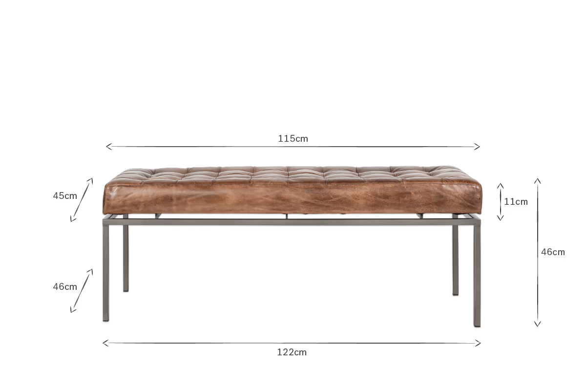 Nkuku - Nasan Leather Upholstered Bench