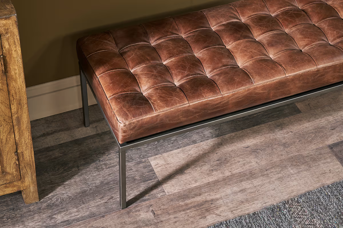 Nkuku - Nasan Leather Upholstered Bench