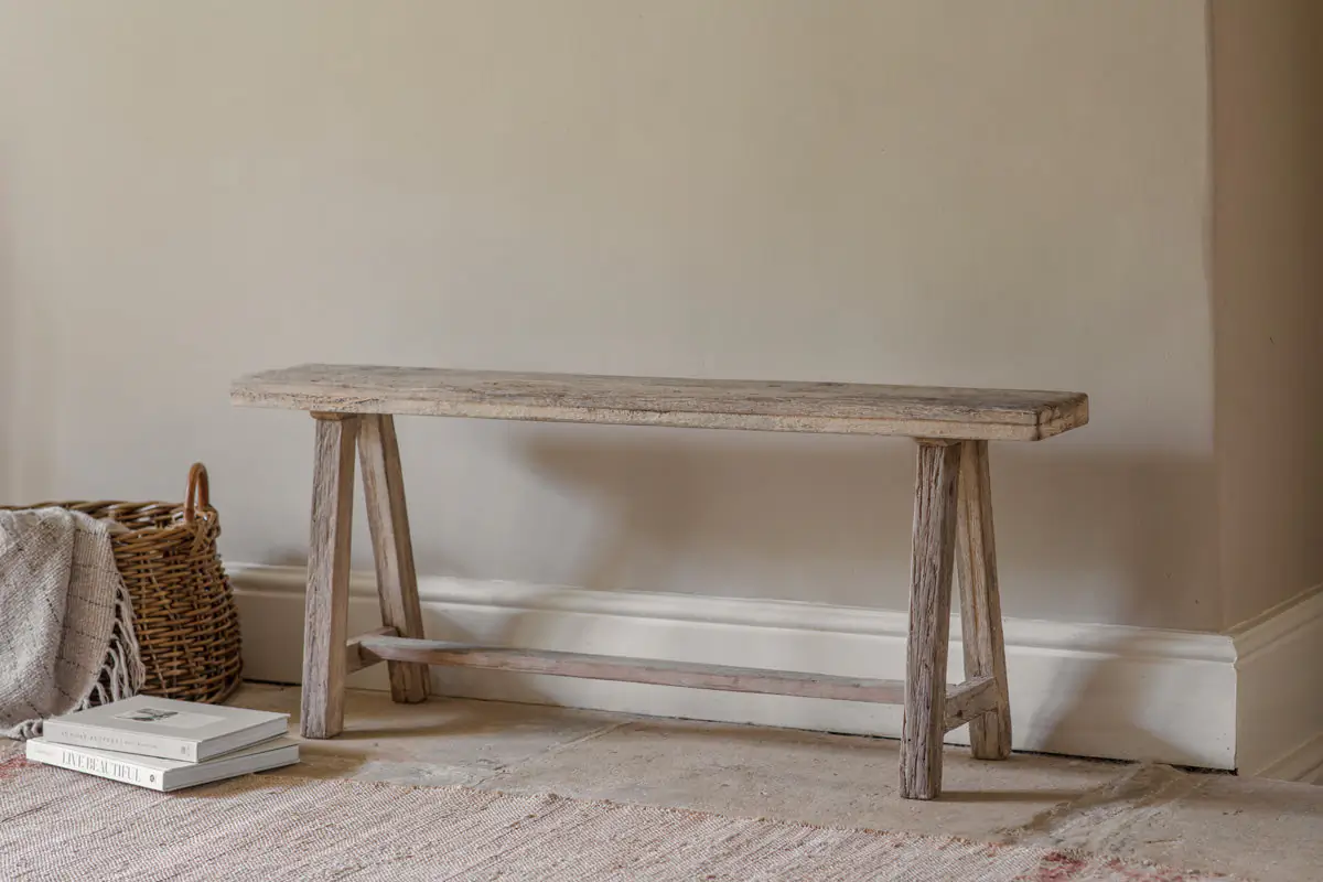 Nkuku - Ibo Reclaimed Wood Long Bench - Natural