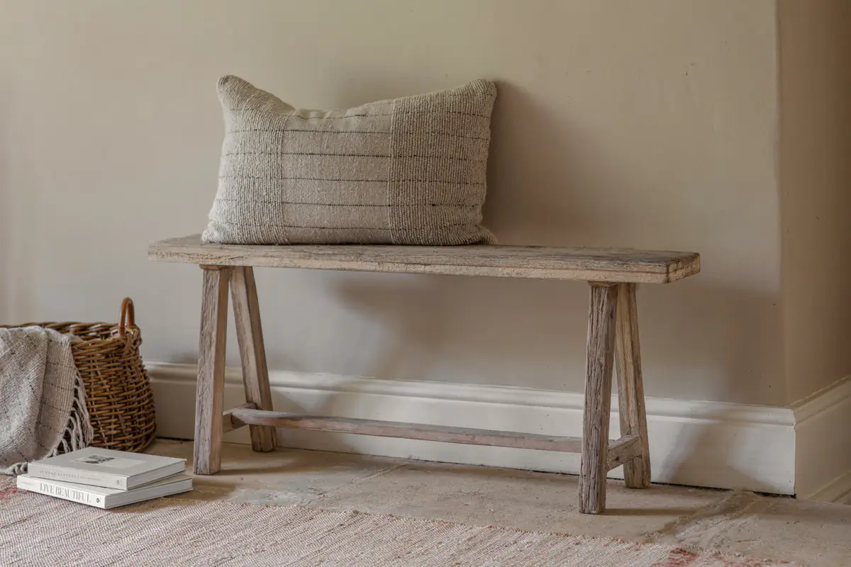 Nkuku - Ibo Reclaimed Wood Long Bench - Natural