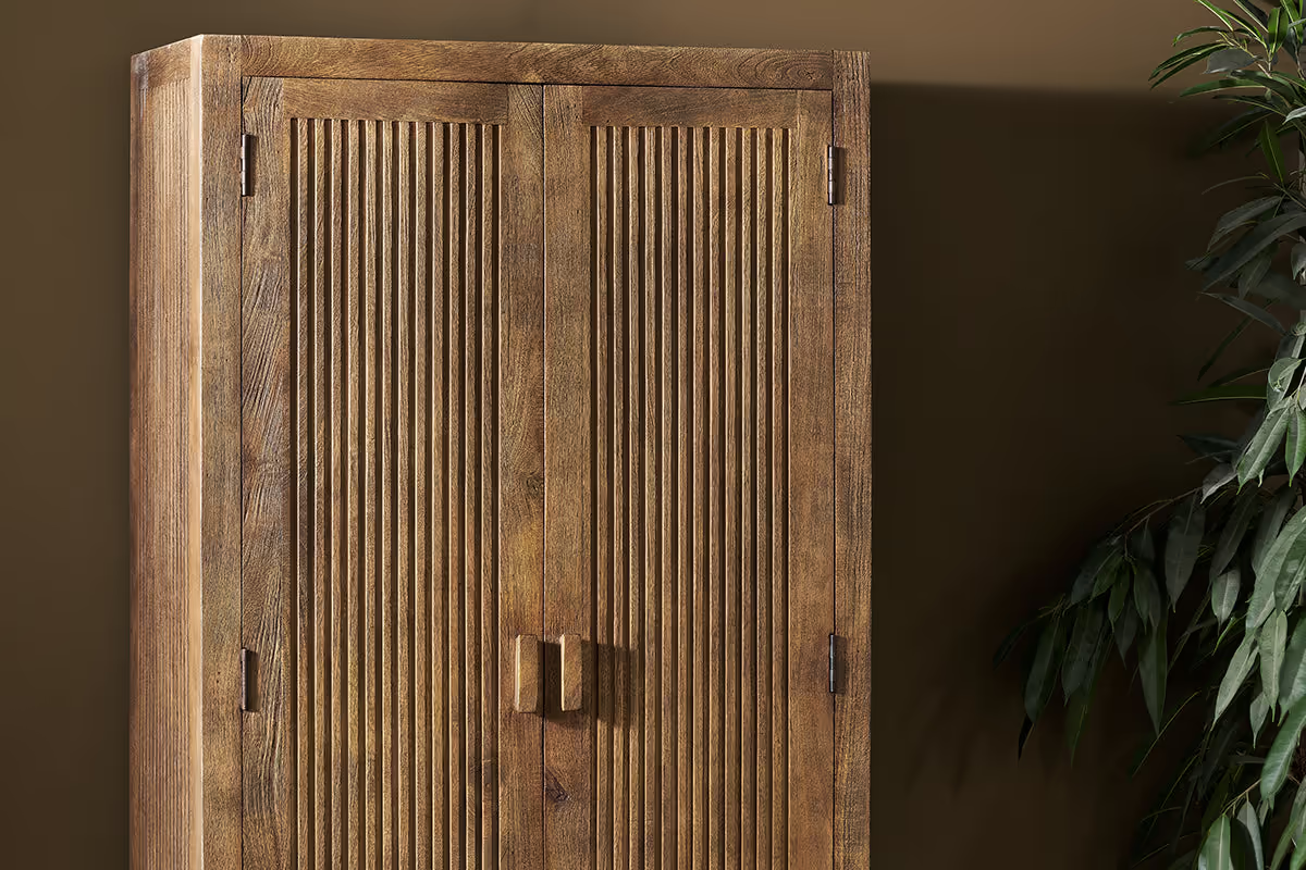 Nkuku - Yasha Reeded Mango Wood Cabinet