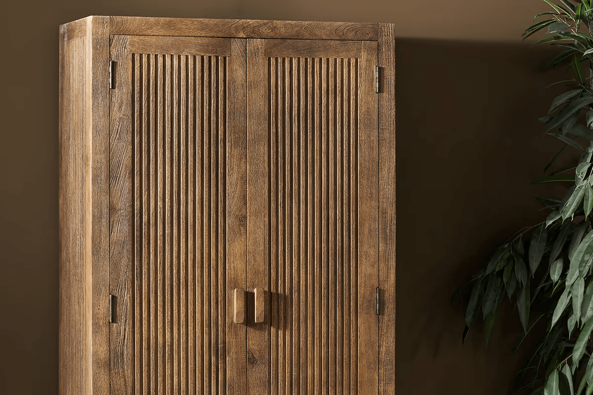 Nkuku - Yasha Reeded Mango Wood Cabinet