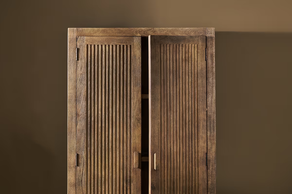 Nkuku - Yasha Reeded Mango Wood Cabinet